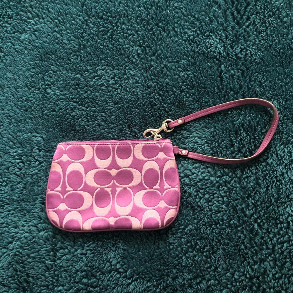 Purple coach wristlet